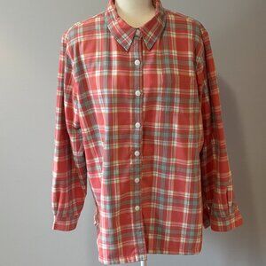 L.L.Bean Fleece Lined Shirt/Shacket Plaid Woman's